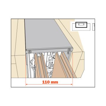 SALICE - Exedra Skåpkoppling 110 mm LPS=400-650 mm